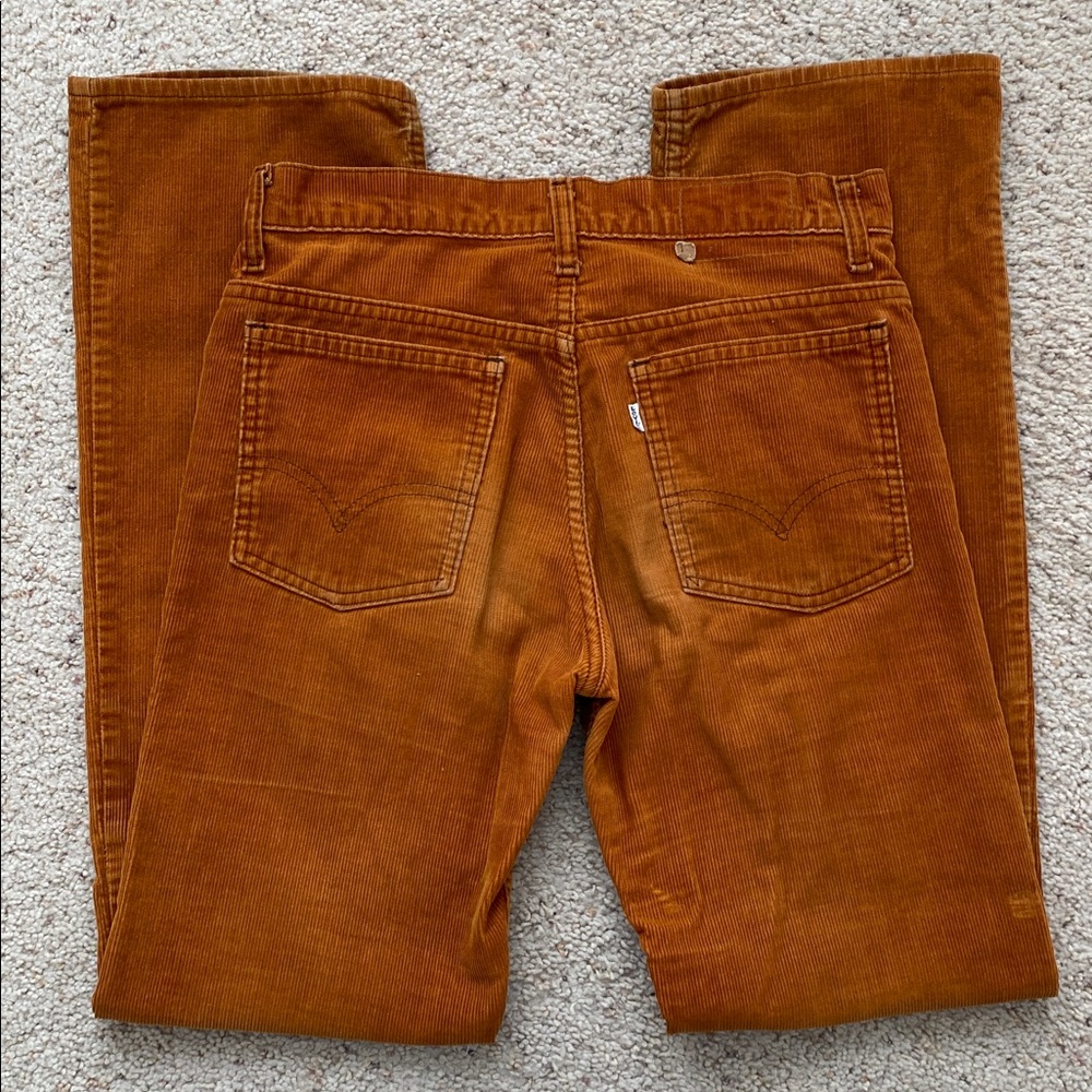 Vintage Orange Corduroy Straight Leg Levi’s. 29 x 30.